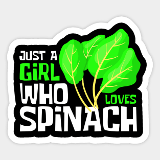 Just A Girl Who Loves Spinach Funny Sticker